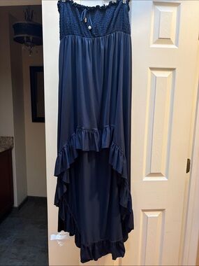 Juicy Couture dress large hi low ruffled smocked. EUC smock bust with JC charms.